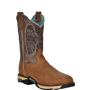 Corral Womens 10.5 Composite Toe Ranch Work Boots Brown Leather Slip Resistant